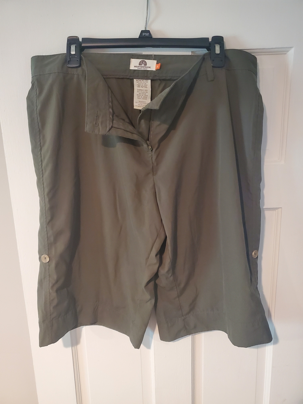 Weatherproof Olive Roll-Cuff Bermuda Shorts - Picture 2 of 5